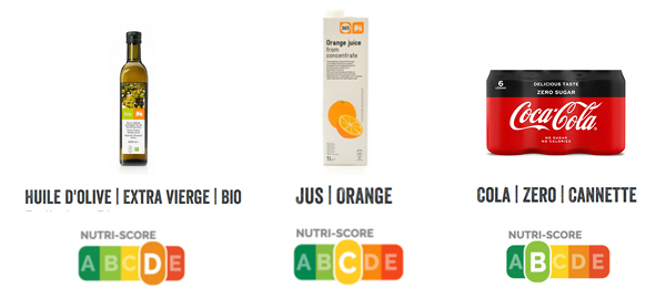 Comparaison du nutriscore de plusieurs produits