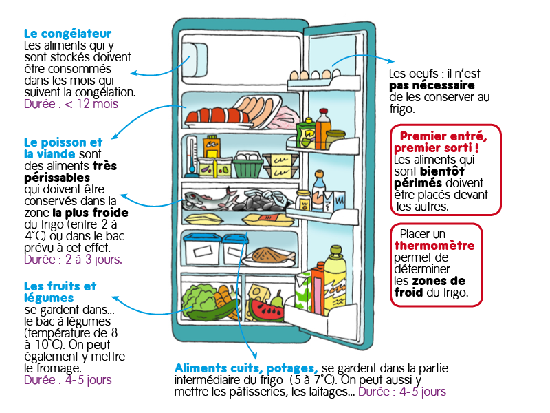 Où ranger les aliments dans le frigo, en fonction des zones de froid