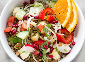 Lentilles en salade végétarienne