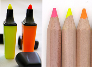 Surligneur fluo rechargeable. Mieux encore: en crayon.